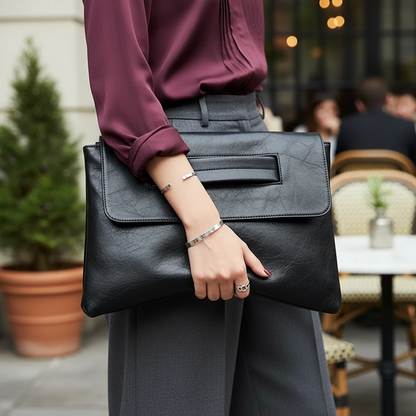 The Ava Luxe Crossbody Tote Black with Sling