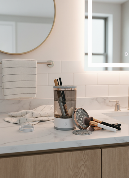 Electric Makeup Brush Cleaner White