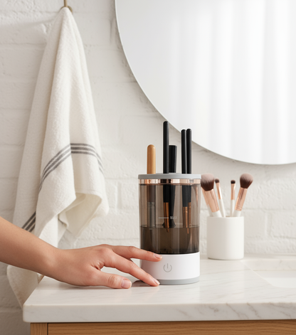 Electric Makeup Brush Cleaner White