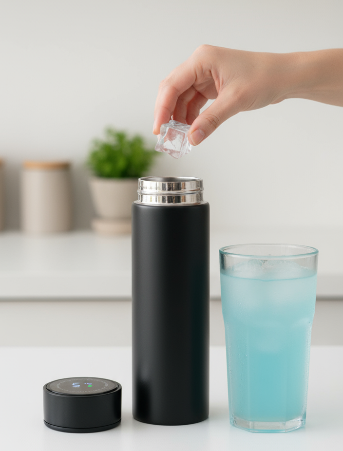 Smart Temperature Water Bottle (HOT&COLD) – Matte Black 500ml