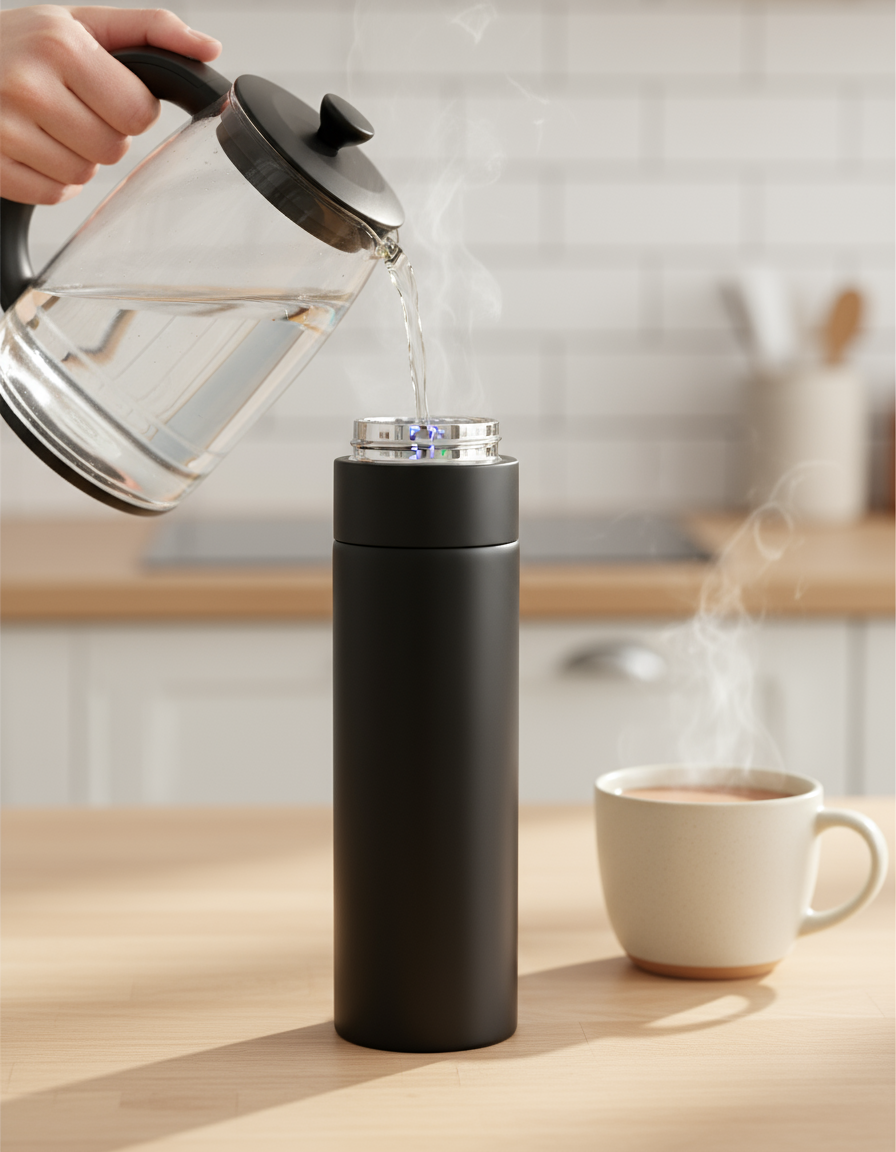 Smart Temperature Water Bottle (HOT&COLD) – Matte Black 500ml