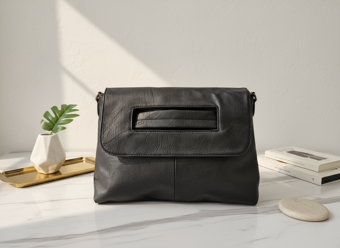 The Ava Luxe Crossbody Tote Black with Sling