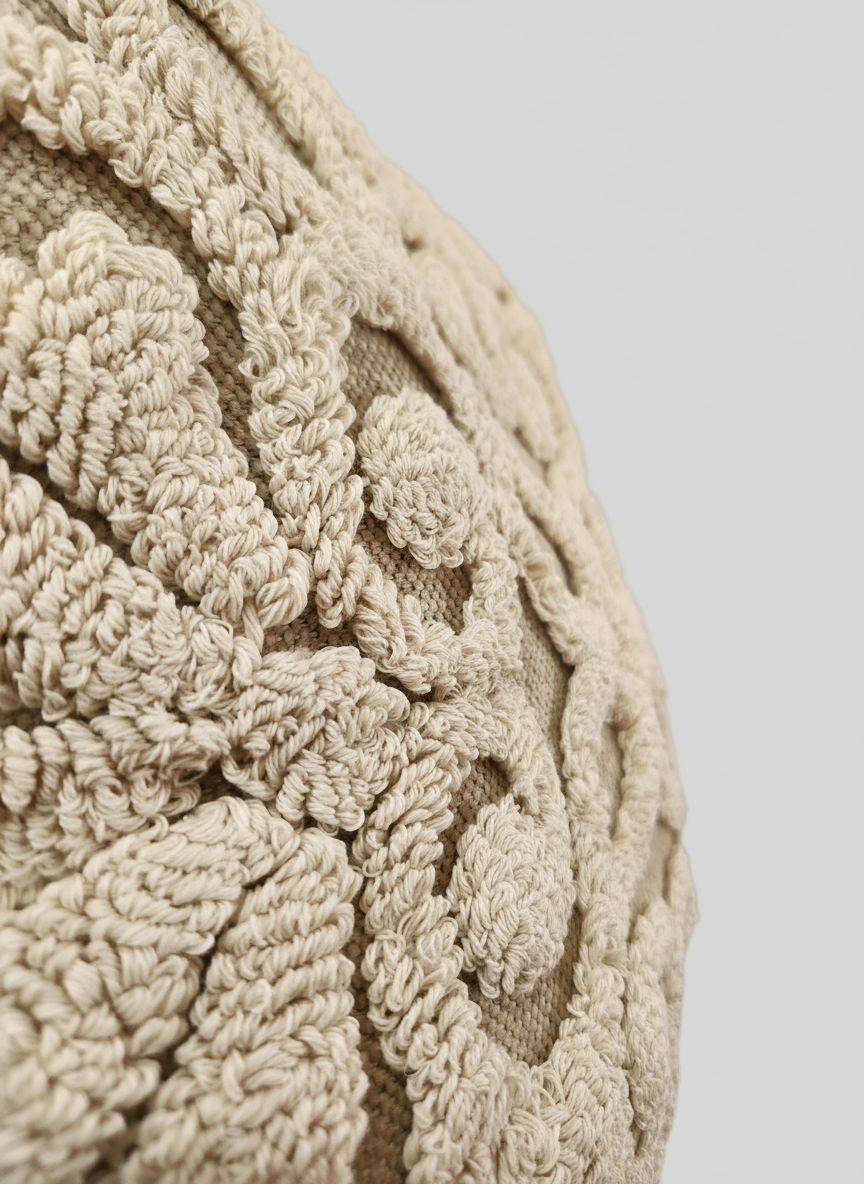 Embroidered Majestic Chenille Cushion Cover Grey (1) 45X45 CM