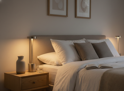 Sleek LED Touch Table Lamp Brused Metal – (Set of 2)